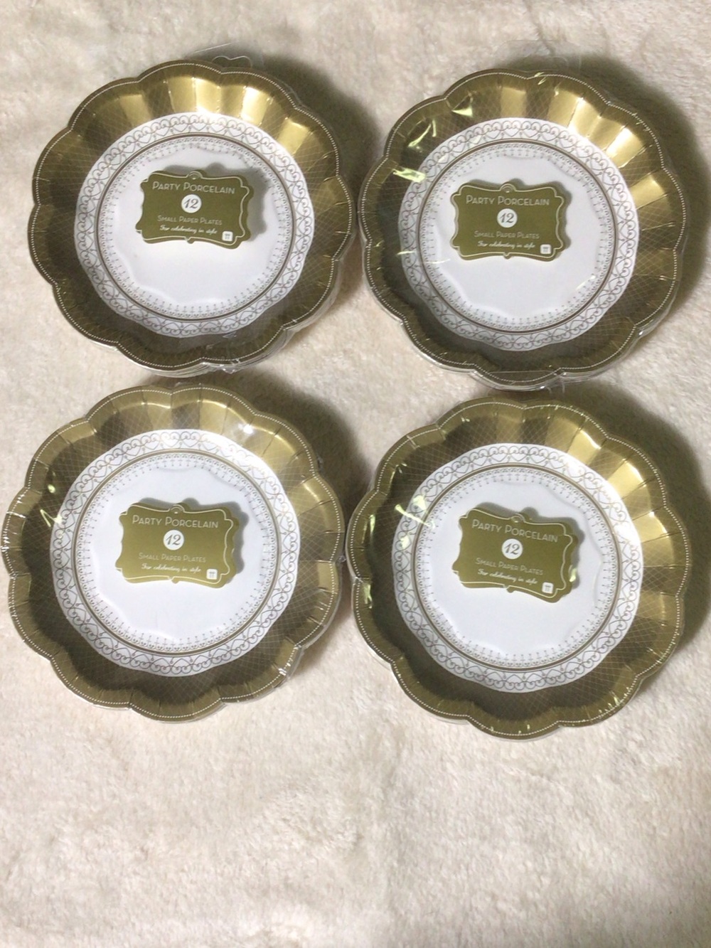 Gold Small Paper Plates - Pack of 12